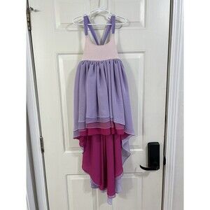 Pleiades Girls Size 6 Sweetheart Chiffon High Low Dress! Pink, Purple!